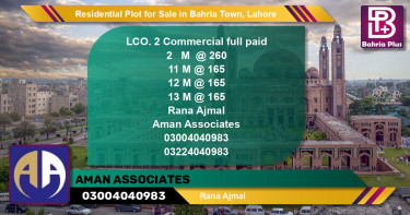 Residential Plot for Sale in Bahria Town, Lahore - (BP-123386)