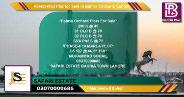 Residential Plot for Sale in Phase 2 - K Block -  Bahria Orchard, Lahore - (BP-123410)