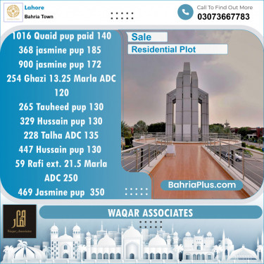Residential Plot for Sale in Sector E - Quaid Block -  Bahria Town, Lahore - (BP-123417)