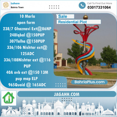 Residential Plot for Sale in Sector F - Ghaznavi Ext. Block -  Bahria Town, Lahore - (BP-123427)