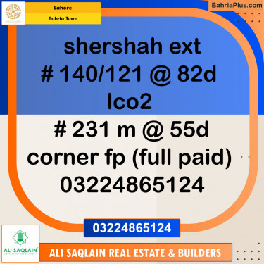 Residential Plot for Sale in Sector F - Shershah Block -  Bahria Town, Lahore - (BP-123450)