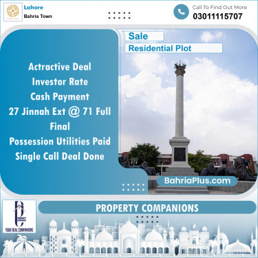 Residential Plot for Sale in Sector E - Jinnah Ext. Block -  Bahria Town, Lahore - (BP-123480)
