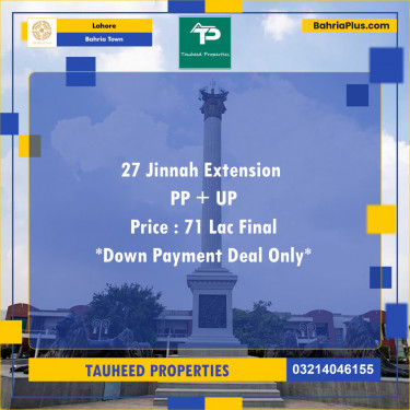 Residential Plot for Sale in Sector E - Jinnah Block -  Bahria Town, Lahore - (BP-123486)