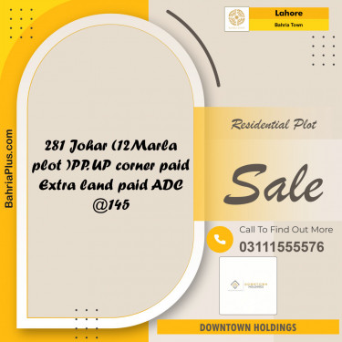 Residential Plot for Sale in Bahria Town, Lahore - (BP-123530)