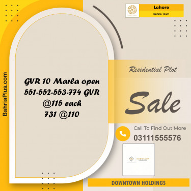 Residential Plot for Sale in Bahria Town, Lahore - (BP-123536)