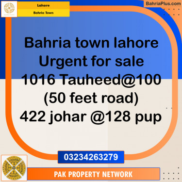 Residential Plot for Sale in Bahria Town, Lahore - (BP-123579)