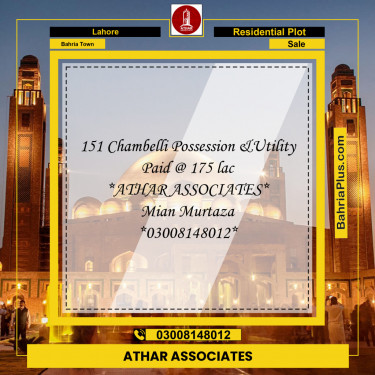 Residential Plot for Sale in Bahria Town, Lahore - (BP-123580)