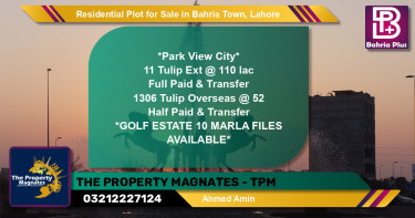 Residential Plot for Sale in Bahria Town, Lahore - (BP-123645)