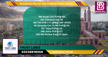Residential Plot for Sale in Bahria Town, Lahore - (BP-123664)
