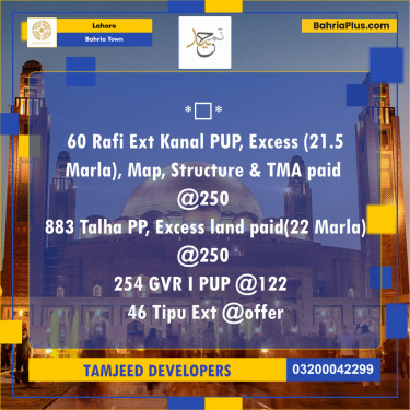 Residential Plot for Sale in Bahria Town, Lahore - (BP-123680)