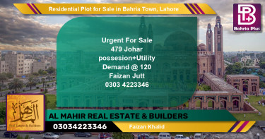 Residential Plot for Sale in Sector E - Johar Block -  Bahria Town, Lahore - (BP-123692)