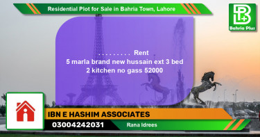 Residential Plot for Sale in Bahria Town, Lahore - (BP-123696)