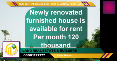 Residential House for Rent in Bahria Town, Lahore - (BP-123717)