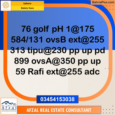 Residential Plot for Sale in Bahria Town, Lahore - (BP-123726)