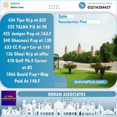 Residential Plot for Sale in Bahria Town, Lahore - (BP-123763)