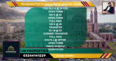 Residential Plot for Sale in Bahria Orchard, Lahore - (BP-123837)