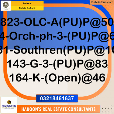 Residential Plot for Sale in Bahria Orchard, Lahore - (BP-123852)