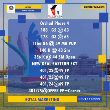 Residential Plot for Sale in Bahria Orchard, Lahore - (BP-123888)