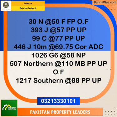 Residential Plot for Sale in Phase 2 - N Block -  Bahria Orchard, Lahore - (BP-123979)