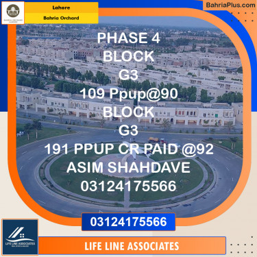 Residential Plot for Sale in Bahria Orchard, Lahore - (BP-124038)