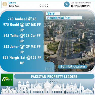 Residential Plot for Sale in Bahria Town, Lahore - (BP-124071)