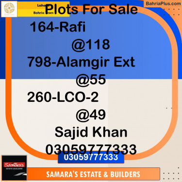 Residential Plot for Sale in Bahria Town, Lahore - (BP-124115)