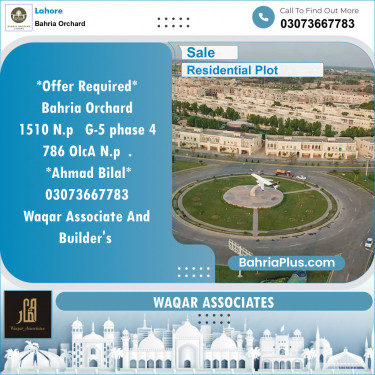 Residential Plot for Sale in Bahria Orchard, Lahore - (BP-124167)