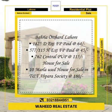 Residential Plot for Sale in Bahria Orchard, Lahore - (BP-124296)
