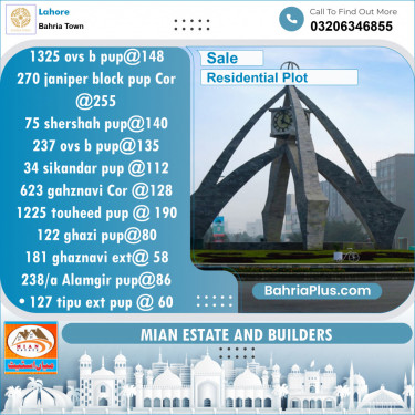 Residential Plot for Sale in Bahria Town, Lahore - (BP-124298)