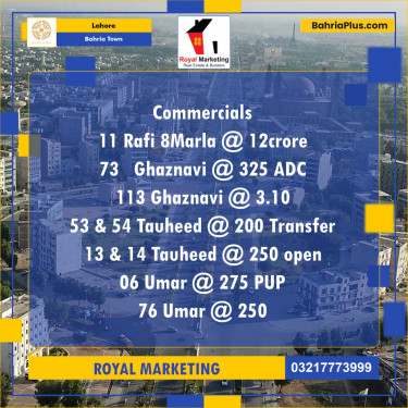 Commercial Plot for Sale in Bahria Town, Lahore - (BP-124364)