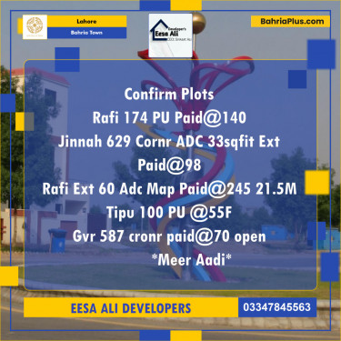 Residential Plot for Sale in Bahria Town, Lahore - (BP-124417)