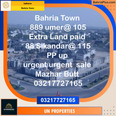 Residential Plot for Sale in Bahria Town, Lahore - (BP-124424)