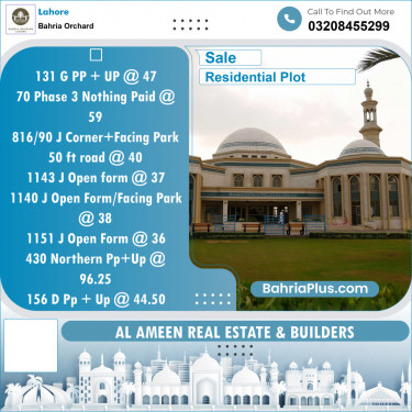 Residential Plot for Sale in Bahria Orchard, Lahore - (BP-124432)