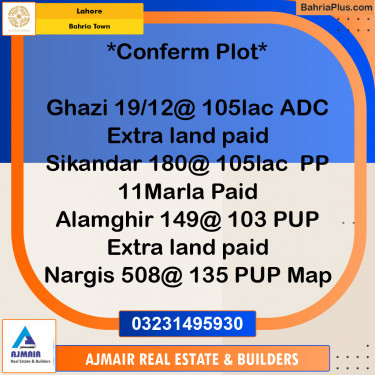 Residential Plot for Sale in Bahria Town, Lahore - (BP-124489)