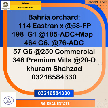 Residential Plot for Sale in Bahria Orchard, Lahore - (BP-124532)