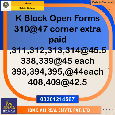 Residential Plot for Sale in Bahria Orchard, Lahore - (BP-124534)