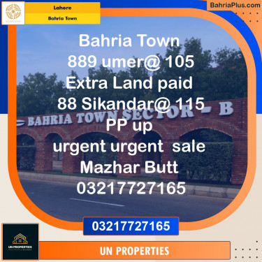 Residential Plot for Sale in Bahria Town, Lahore - (BP-124542)