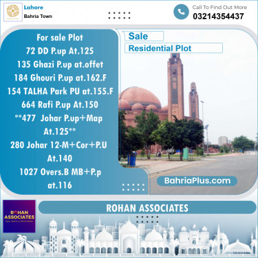 Residential Plot for Sale in Bahria Town, Lahore - (BP-124607)
