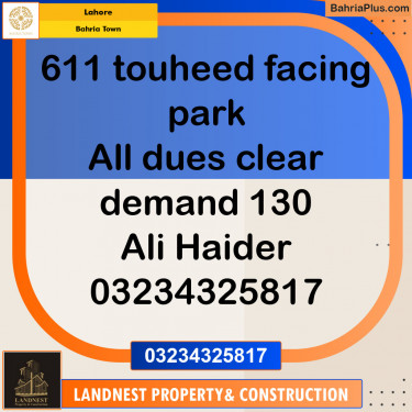 Residential Plot for Sale in Bahria Town, Lahore - (BP-124609)