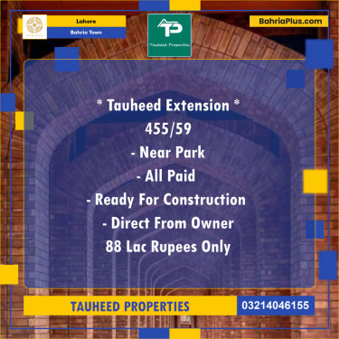 Residential Plot for Sale in Bahria Town, Lahore - (BP-124650)