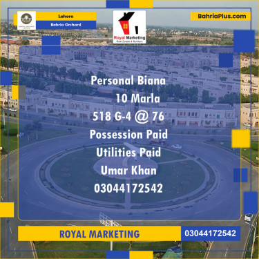 Residential Plot for Sale in Bahria Orchard, Lahore - (BP-124759)
