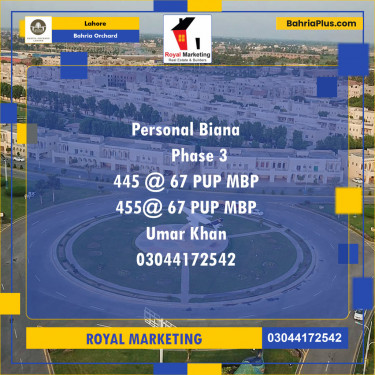 Residential Plot for Sale in Bahria Orchard, Lahore - (BP-124762)