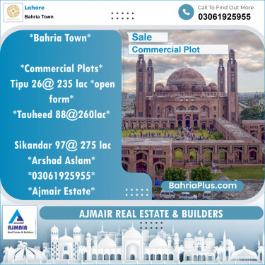 Commercial Plot for Sale in Bahria Town, Lahore - (BP-124832)