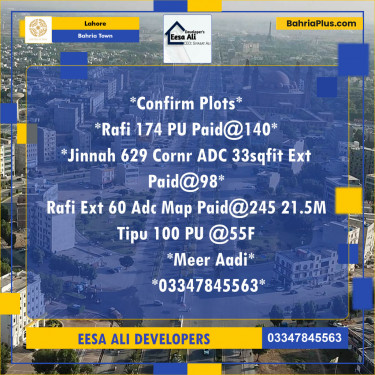 Residential Plot for Sale in Bahria Town, Lahore - (BP-124838)