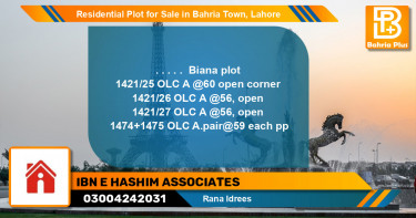 Residential Plot for Sale in Bahria Town, Lahore - (BP-124961)