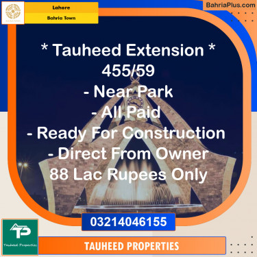 Residential Plot for Sale in Bahria Town, Lahore - (BP-125031)
