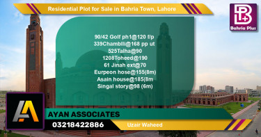 Residential Plot for Sale in Golf Phase 1 -  Bahria Town, Lahore - (BP-125055)