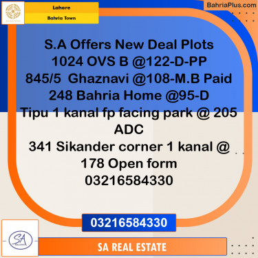 Residential Plot for Sale in Overseas B -  Bahria Town, Lahore - (BP-125069)