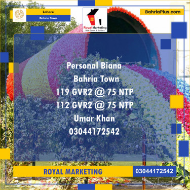 Residential Plot for Sale in Bahria Town, Lahore - (BP-125138)