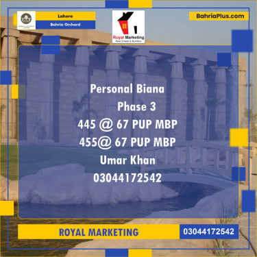 Residential Plot for Sale in Bahria Orchard, Lahore - (BP-125147)